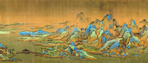 A Thousand Li of Mountains and Rivers! A Stunning Landscape Scroll Overflowing with Breathtaking Detail and Lyrical Brushwork