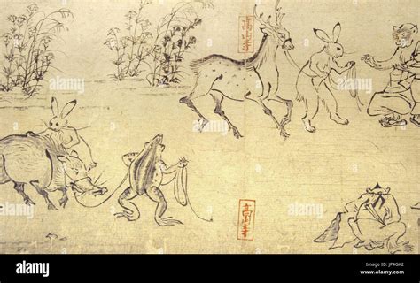 The Choju-jinbutsu-giga Scrolls: A Whimsical Fusion of Animals and Humans!