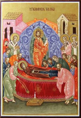 The Dormition of the Mother of God! A Breathtaking Byzantine Icon Steeped in Divine Symbolism!