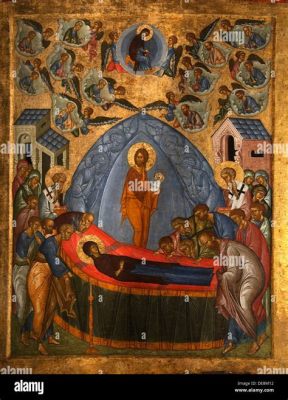 The Dormition of the Virgin - Exquisite Detailing and Symbolic Depth in Russkaya Ikonopis!