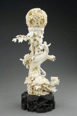 The Dragon & Phoenix Lantern – Exquisitely Carved Ivory and Embellished with Gilded Accents!