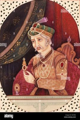   The Emperor Akbar Enthroned – A Mughal Miniature Illustrating Power and Divine Right!