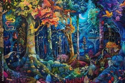 The Guardians of Memory A Tapestry of Vibrant Hues and Ethereal Forms!