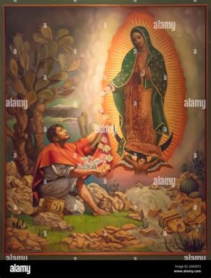 “The Virgin of Guadalupe Appearing Before Juan Diego” - A Vivid Baroque Fusion of Piety and Native Iconography!